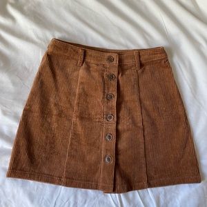 Corduroy Button Skirt